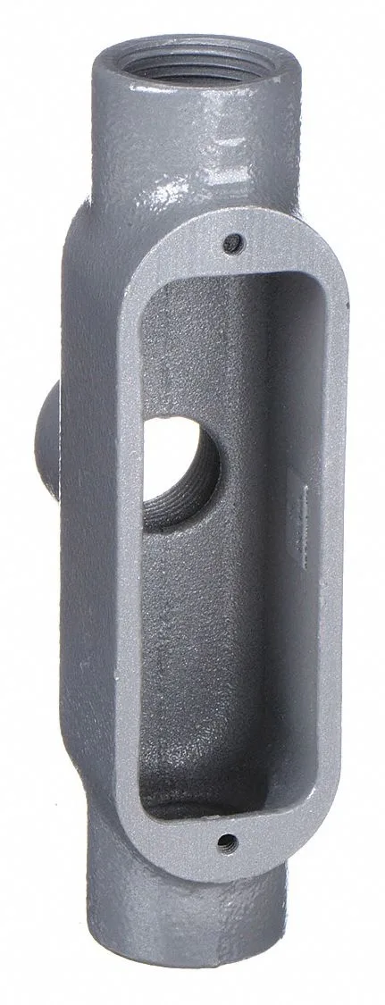 Gray iron conduit outlet body, threaded hub, powder-coated finish