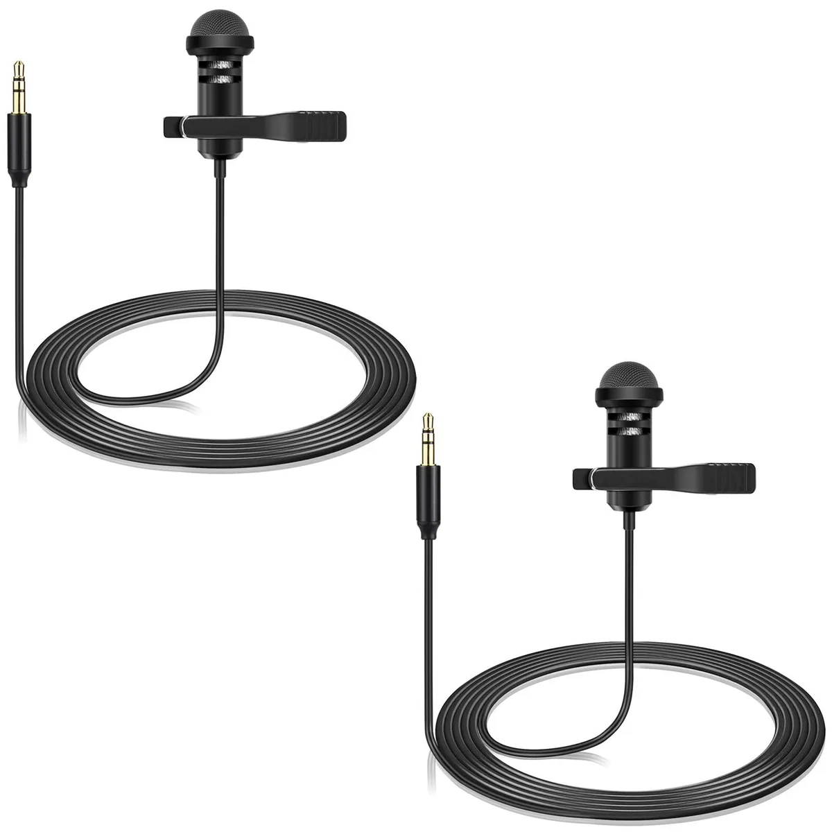 Weishan RDDJ-LAV-2MIC-IV 2-Pack Lavalier Microphone 3.5 mm TRS 1.5 m Cable 30 dB Sensitivity — product photo