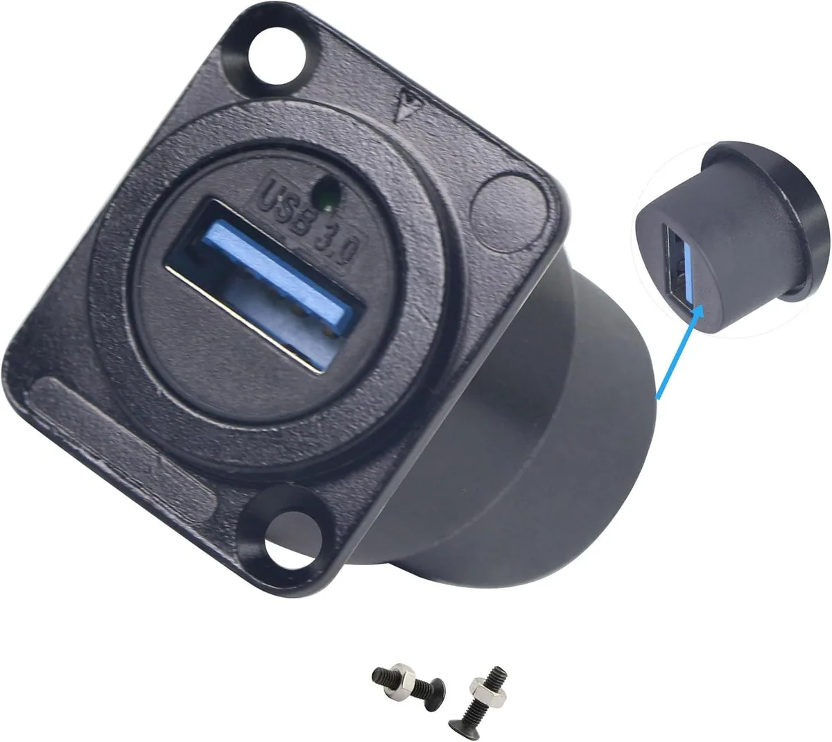 Boxwave Boxwave USB 3.0 Female to Female Panel Mount Adapter 5Gbps — product photo