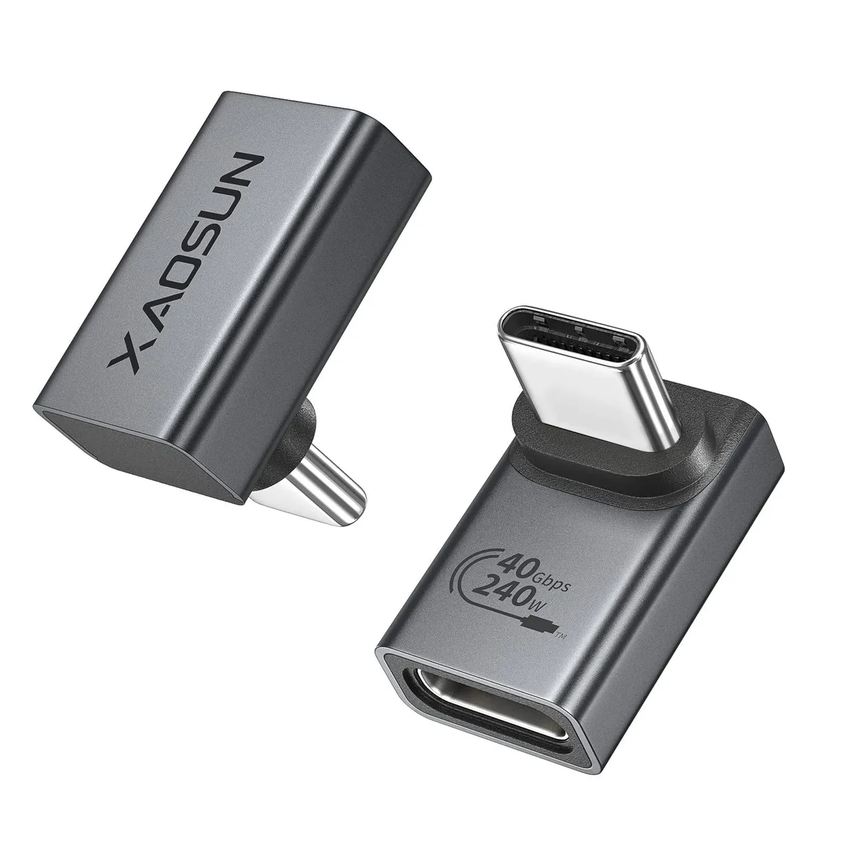  XAOSUN 90° USB-C to USB-C Adapter 240W 40Gbps — product photo