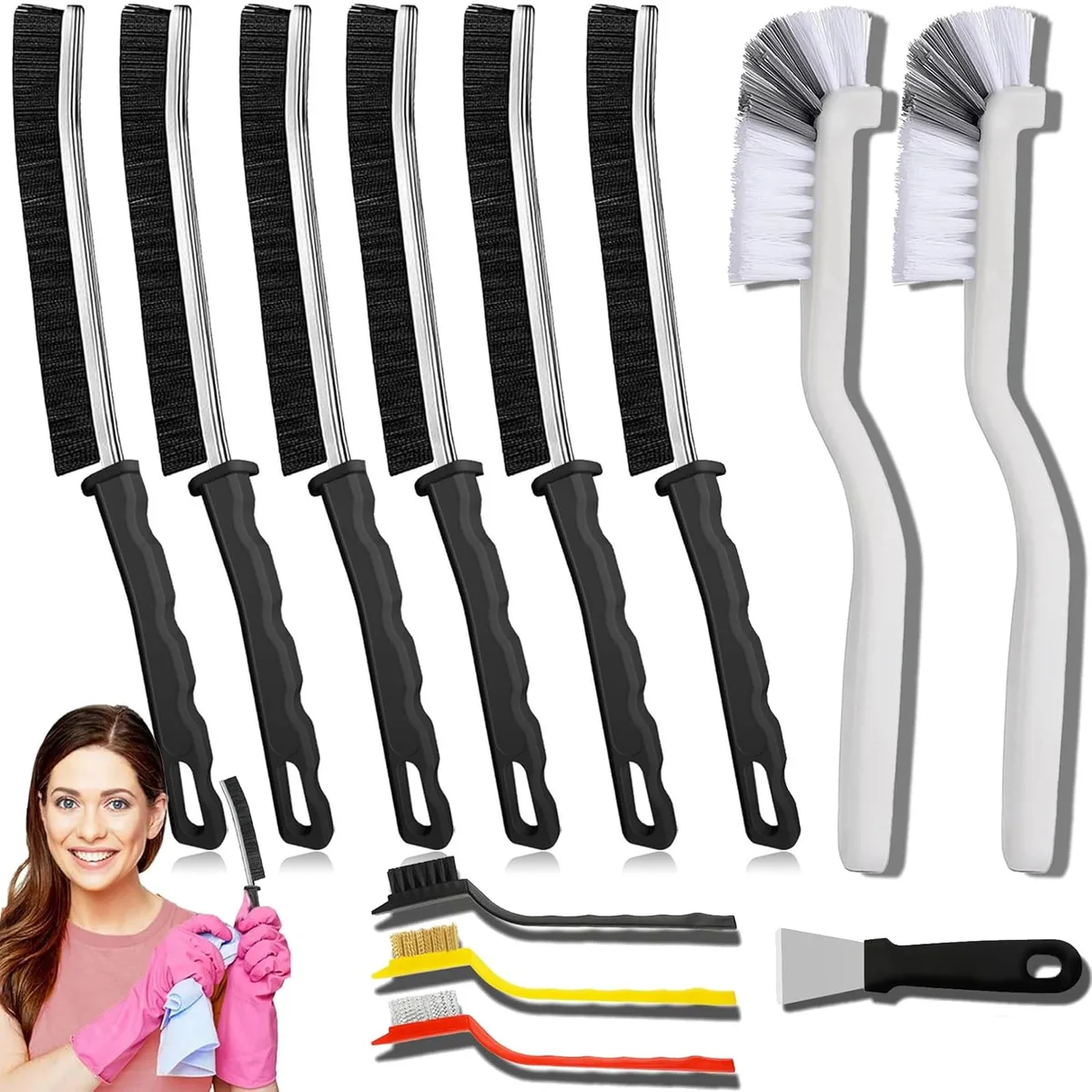  Metra Crevice Cleaning Brush 12 Pack Black 8.5 x 0.3 x 0.8 in — product photo