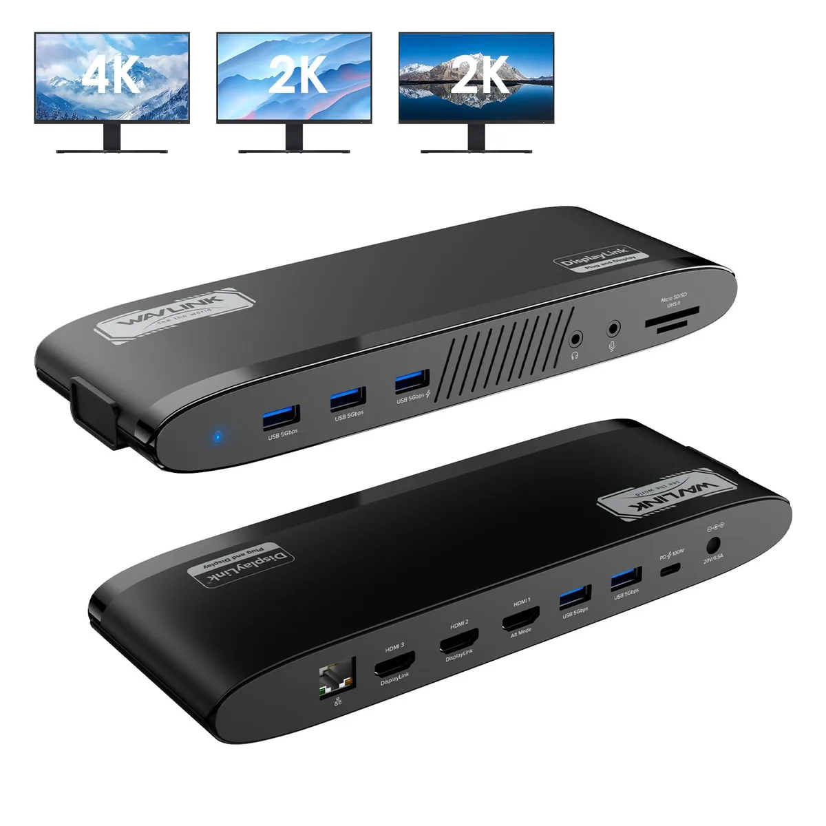 Wavlink Wavlink WL-UG39PD11 Docking Station 3 HDMI 100W PD 130W Adapter — product photo