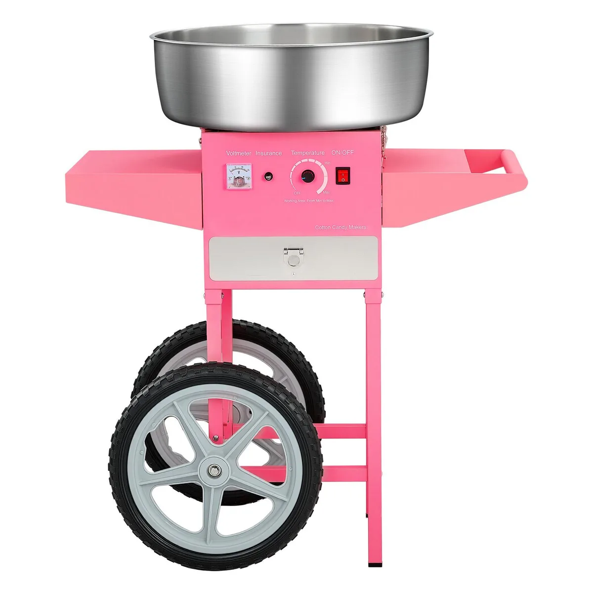 VEVOR VEVOR Electric Cotton Candy Machine with Cart, Pink, 1000W, 20.5 in Bowl — product photo