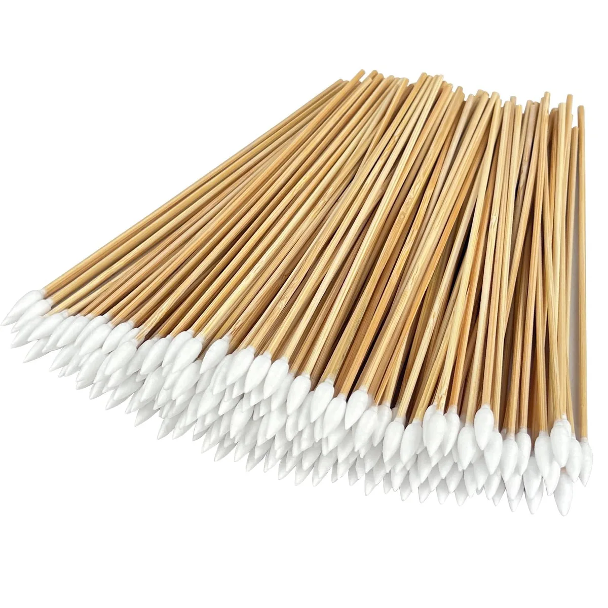 Box of 200 pointed cotton swabs with 6-inch bamboo handles
