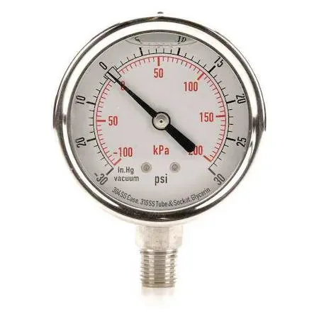 Value Brand Value Brand Commercial Compound Gauge 30 to 0 to 30 psi 2 1/2 in Dial — product photo