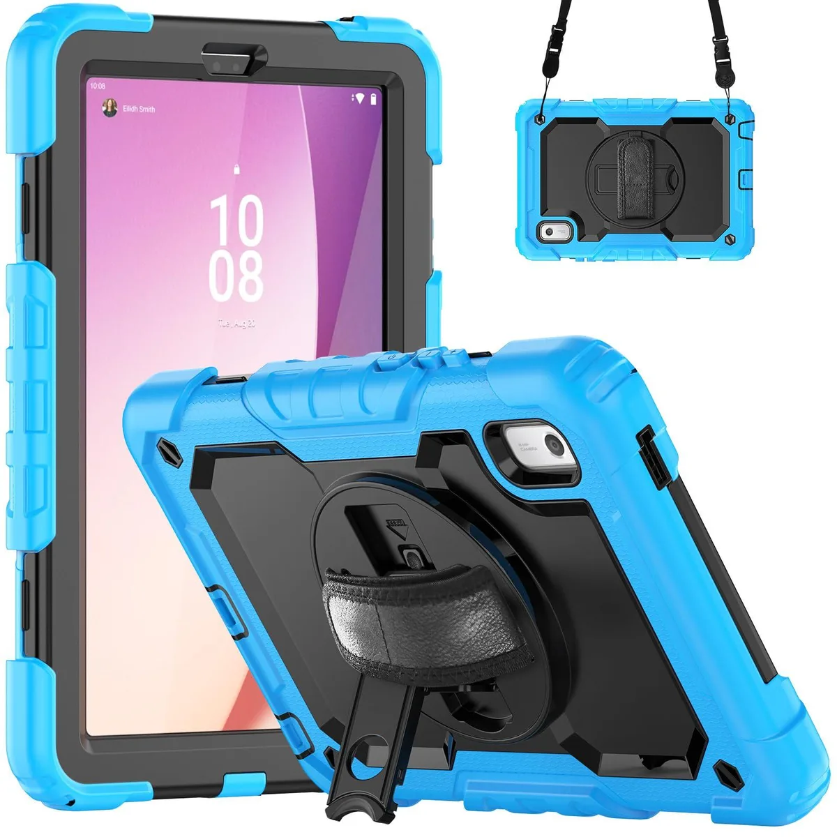 Timoom Timoom Heavy Duty Case with Screen Protector 360° Stand Straps Light Blue 9.0" 2023 — product photo