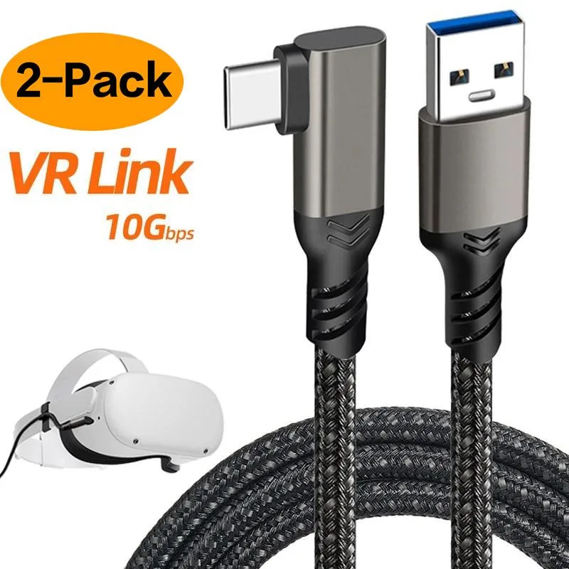 Jansicotek Jansicotek PQ126 USB A to USB C Right Angle Braided Cable 3.3ft 2Pack — product photo