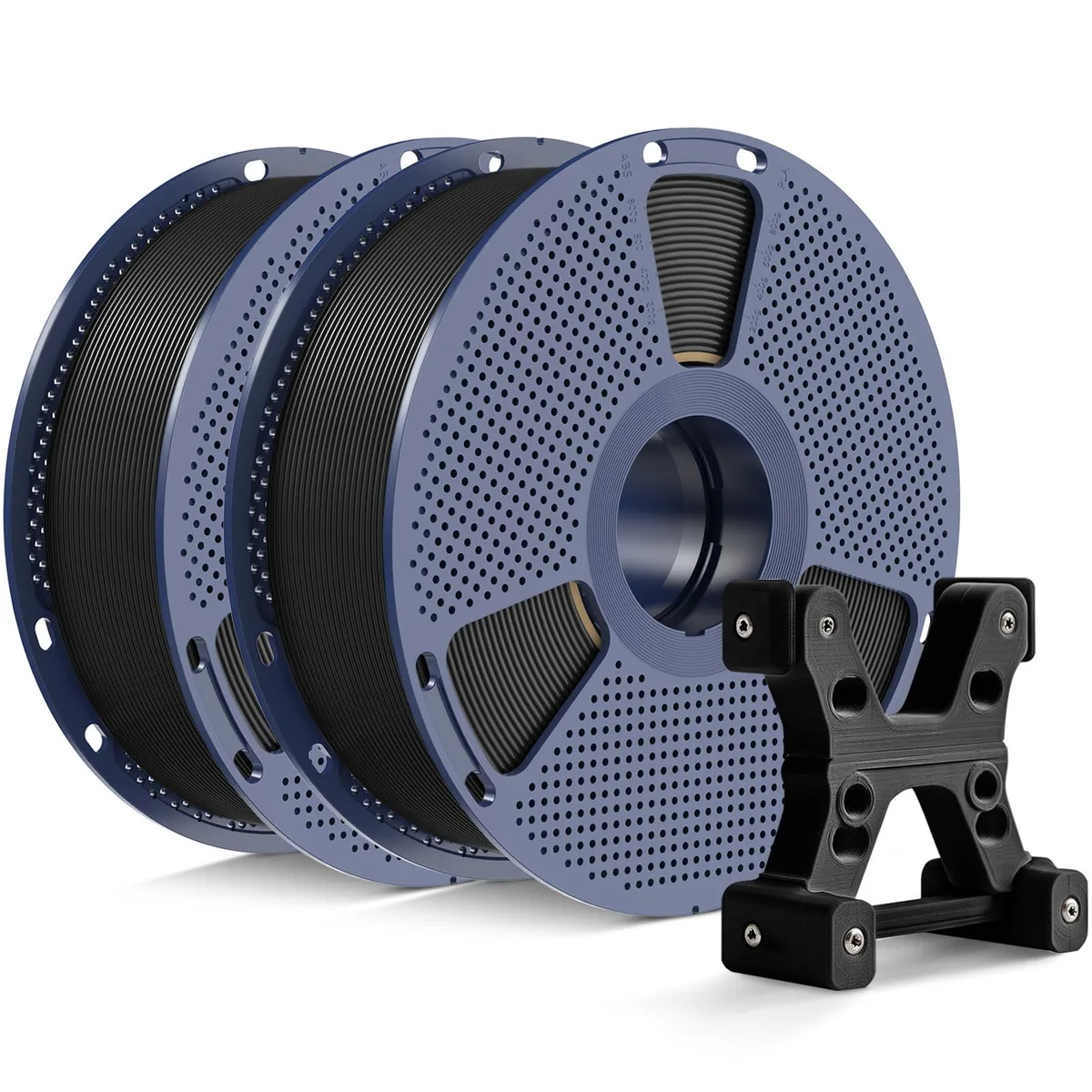 Black PETG filament on a reusable spool, 1.75mm diameter, 2kg weight