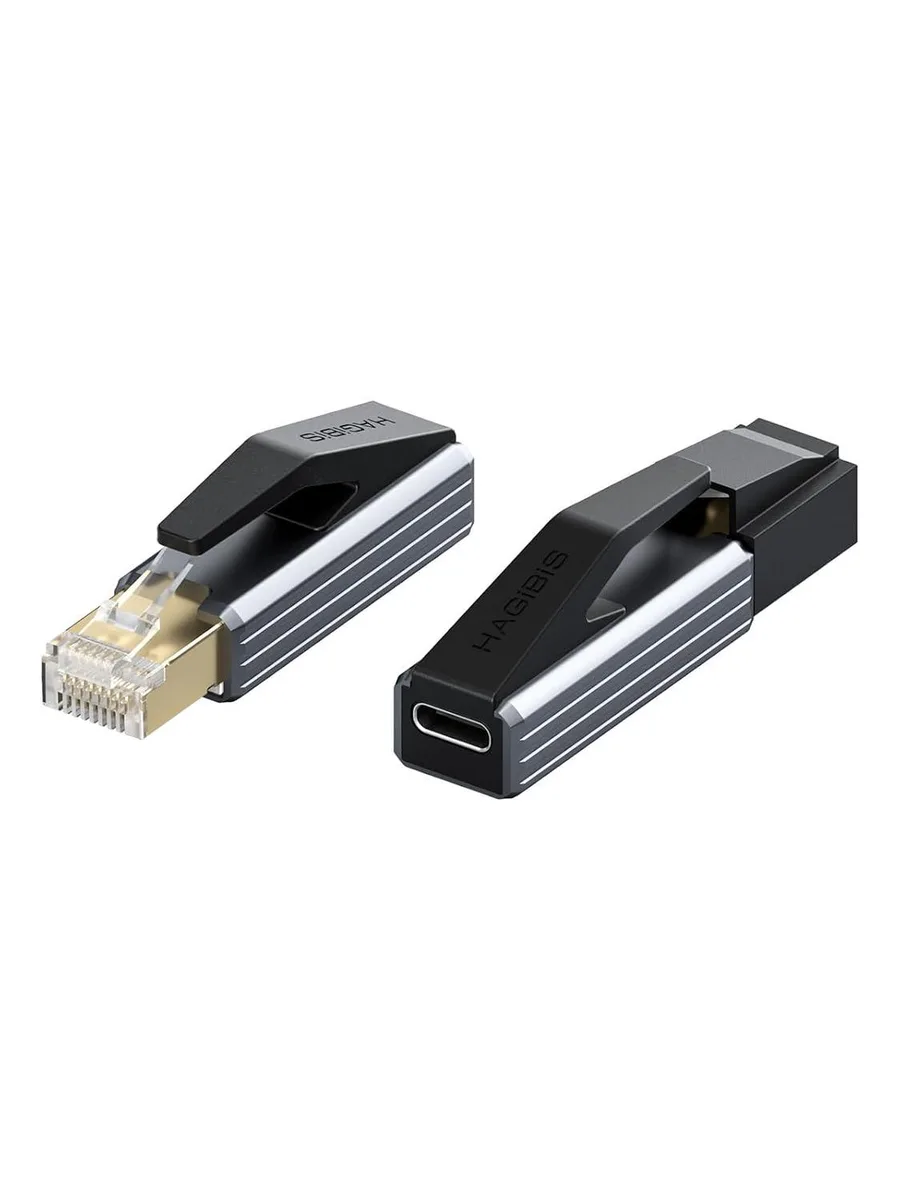LORDWORLD LORDWORLD RJ45 male USB-C female network connector 1000Mbps Thunderbolt 4/3/5 compatible — product photo