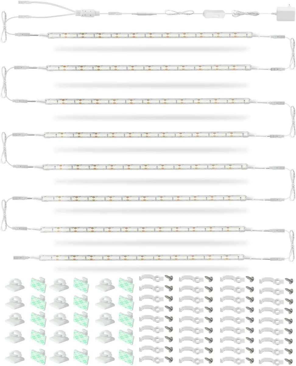 BFKK BFKK LED Under Shelf Lighting Kit 8 x 12 Inch Strips 20W 2000lm Cool White — product photo