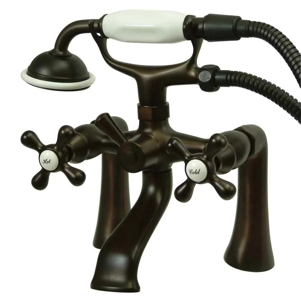 KINGSTON BRASS Kingston Brass KS268ORB clawfoot tub filler with hand shower oil rubbed bronze — product photo