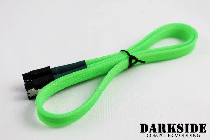 Darkside Computer Modding Darkside Computer Modding DS-0166 SATA 3.0 cable 60cm UV Green 180° to 180° — product photo