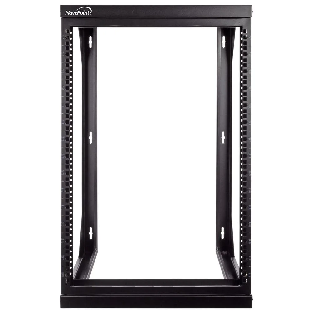 NavePoint NavePoint 15U Wall Mount 19" Open Frame Server Rack 18" Deep Swing Gate Black — product photo