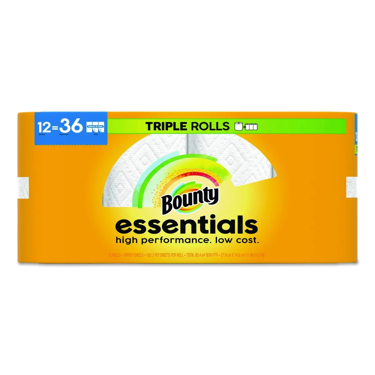 Carton of twelve white 2-ply kitchen roll triple rolls