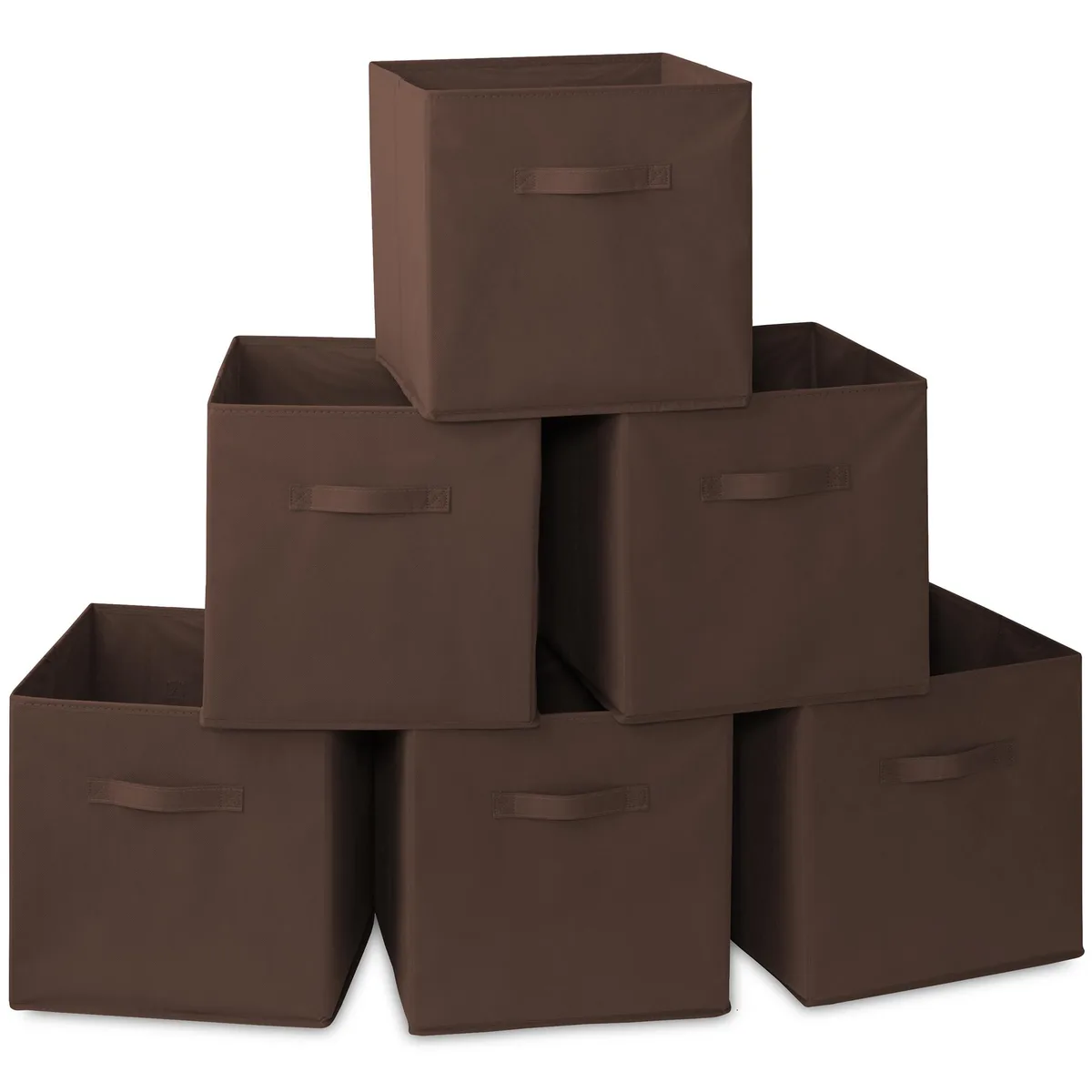 Casafield Casafield Set of 6 Collapsible Fabric Cube Storage Bins Brown 13 — product photo