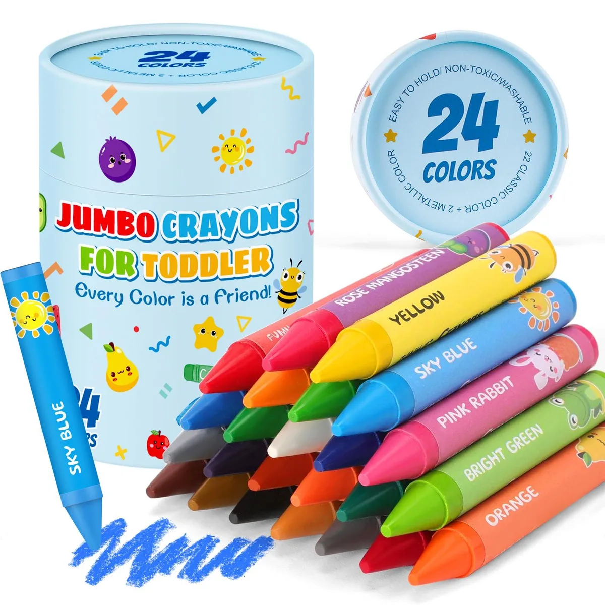  FUMILE 24 Colors Jumbo Crayons Pack LB-24c — product photo