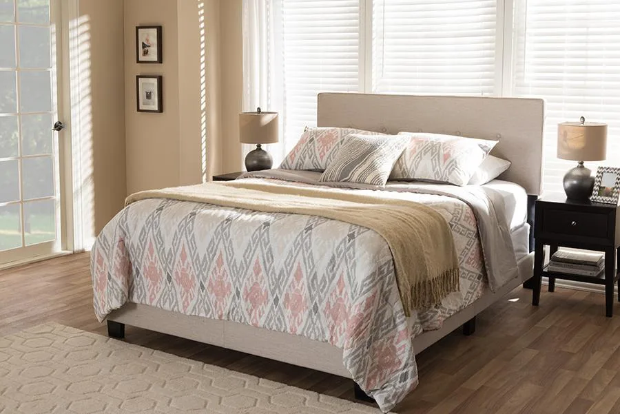 Baxton Studio Baxton Studio Hampton Queen Bed Light Beige Decorative Shelving — product photo
