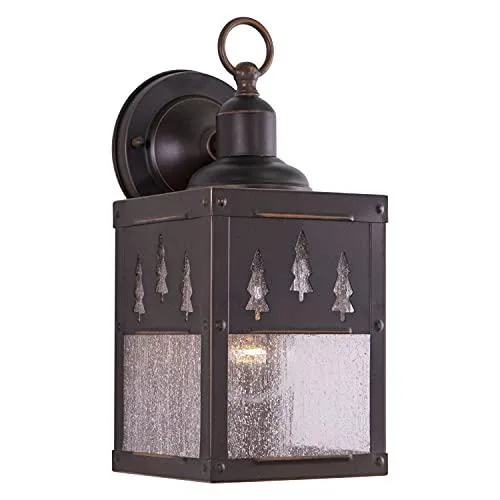 Bronze rustic tree-shaped sink rack with clear glass detail