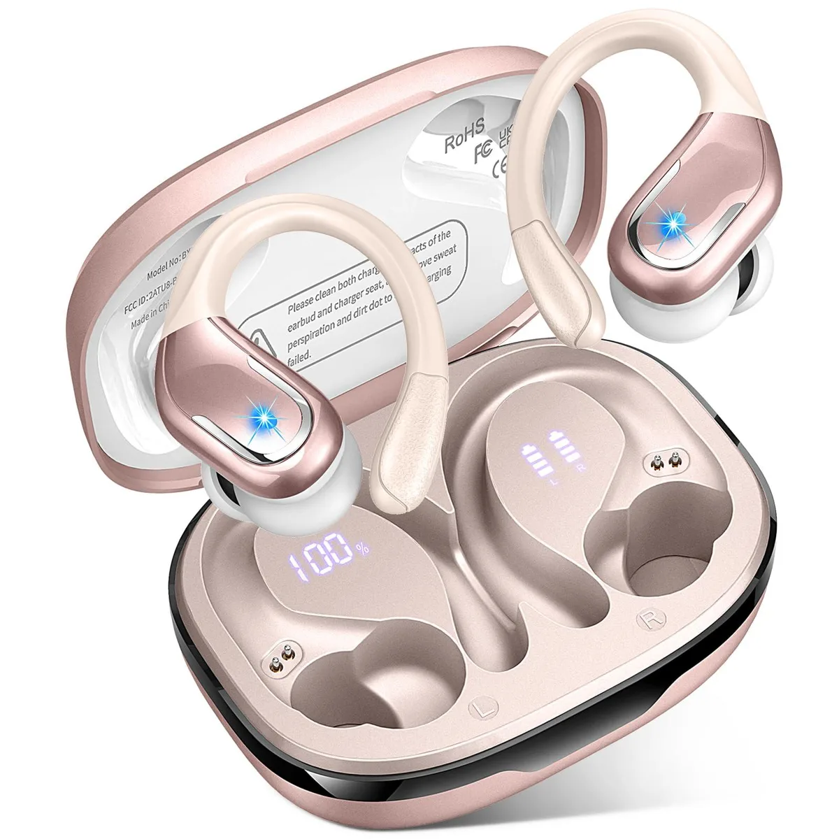 No Sew No Sew BX27 Over-Ear Headphones Rose Gold 75H Bluetooth 5.4 — product photo