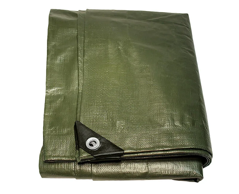 Tuff Stuff Tuff Stuff SGT0608 6' x 8' Silver / Green Heavy Duty Tarp 160GSM PE — product photo