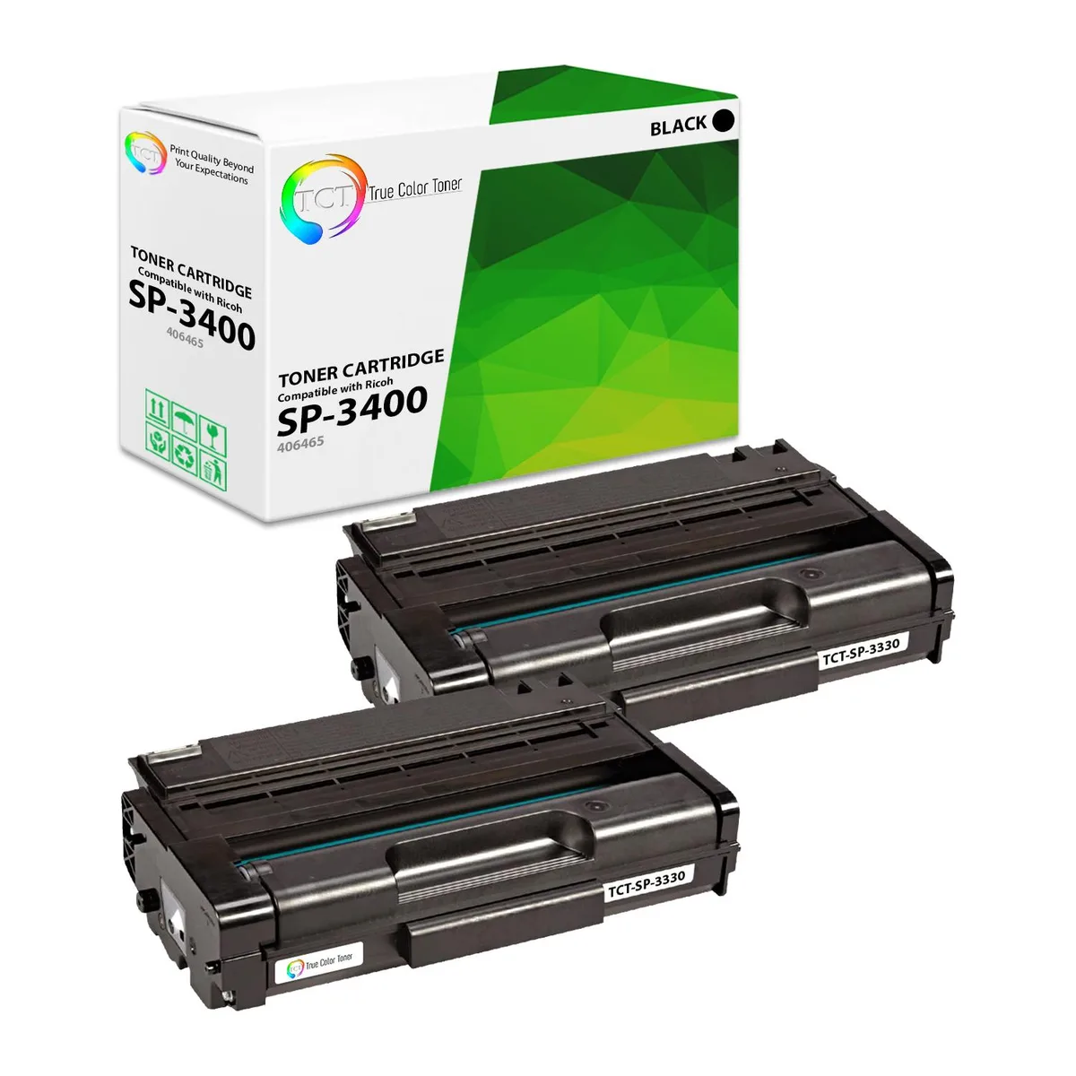 True Color Toner True Color Toner SP-3400 Toner Cartridge 2 Pack Black 5000 Pages — product photo