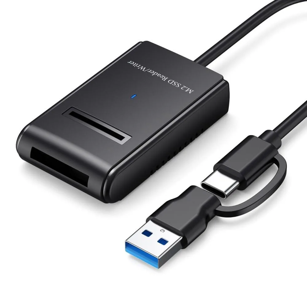 Fervit Fervit USB 3.0 Type-C Type-A to NVME M-Key M.2 SATA SSD Enclosure RTL9210B — product photo