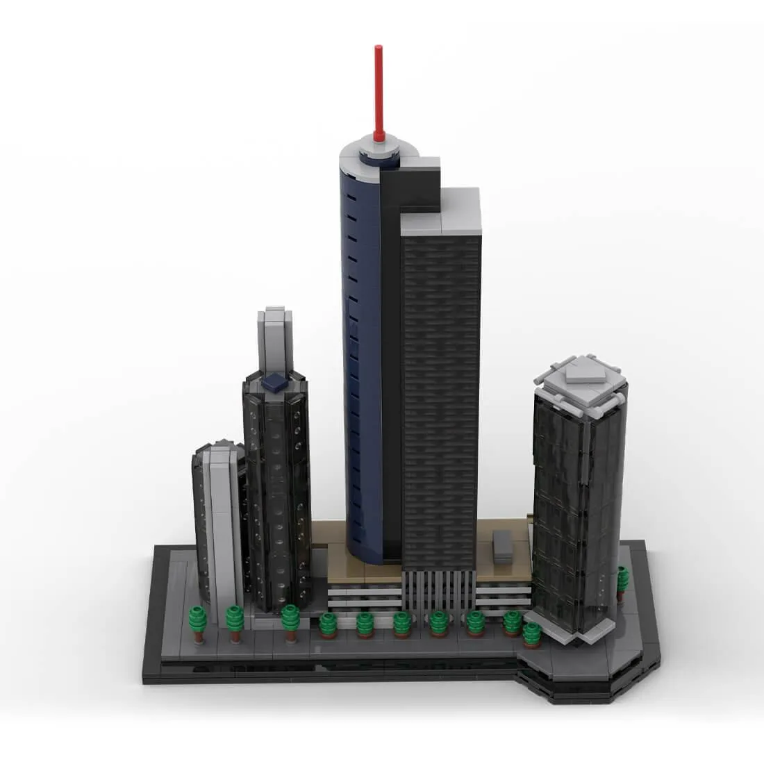 ZITIANYOUBUILD ZITIANYOUBUILD Main Tower Frankfurt Germany Street Scene 1246PCS Building Blocks — product photo