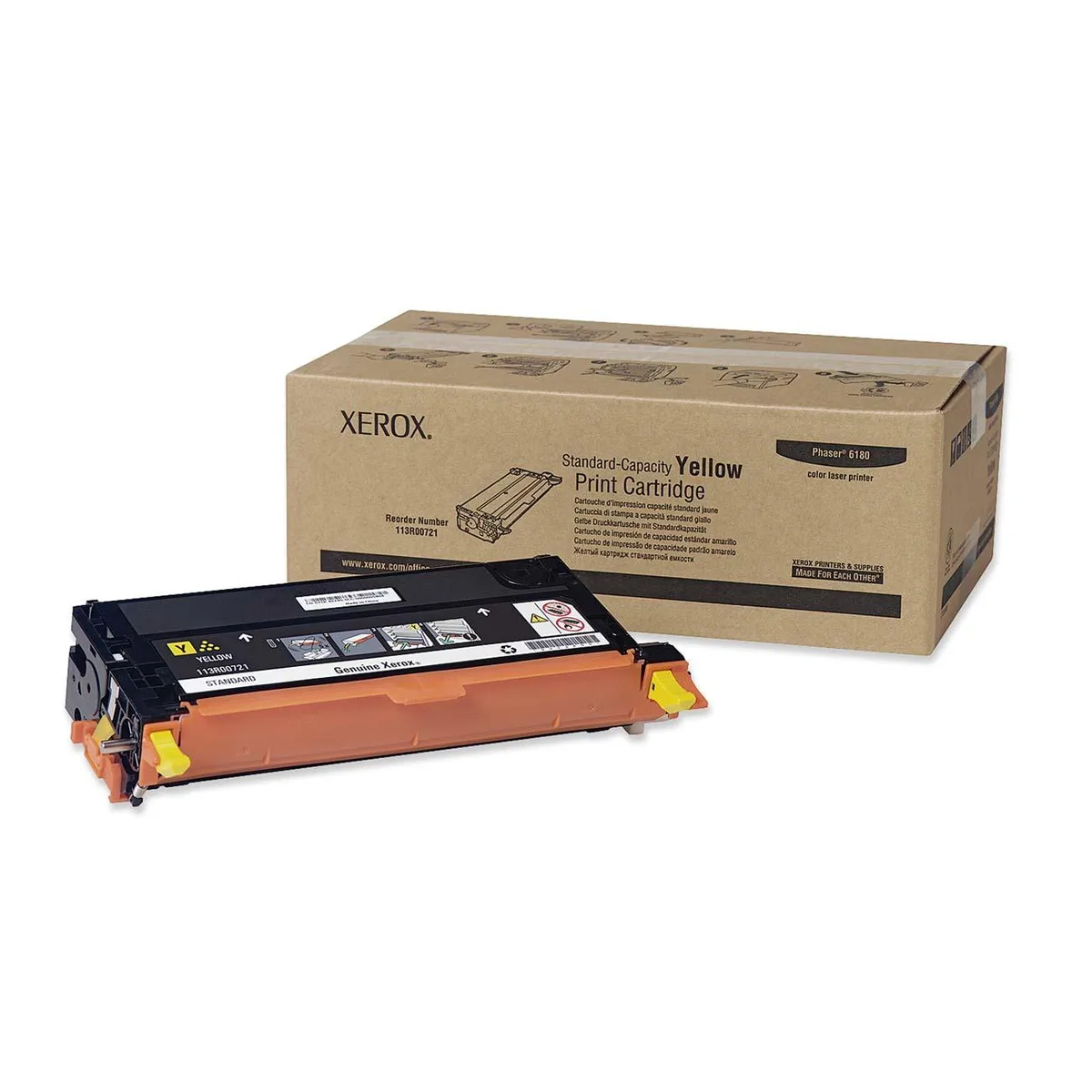 XEROX Xerox 113R00721 Yellow Toner Cartridge 2000 Pages Phaser 6180 — product photo