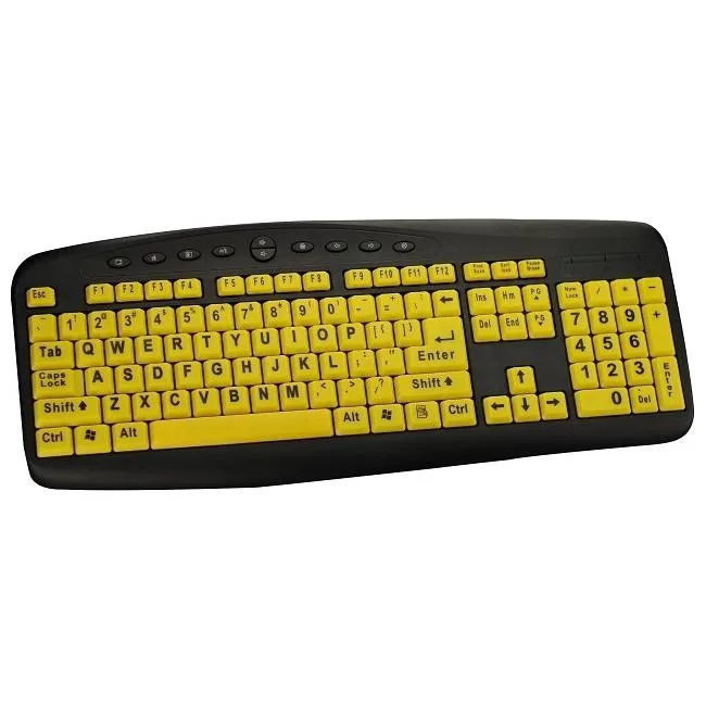 Ergoguys Ergoguys CST104LPY High Visibility Large Print Soft Touch Wired Keyboard — product photo