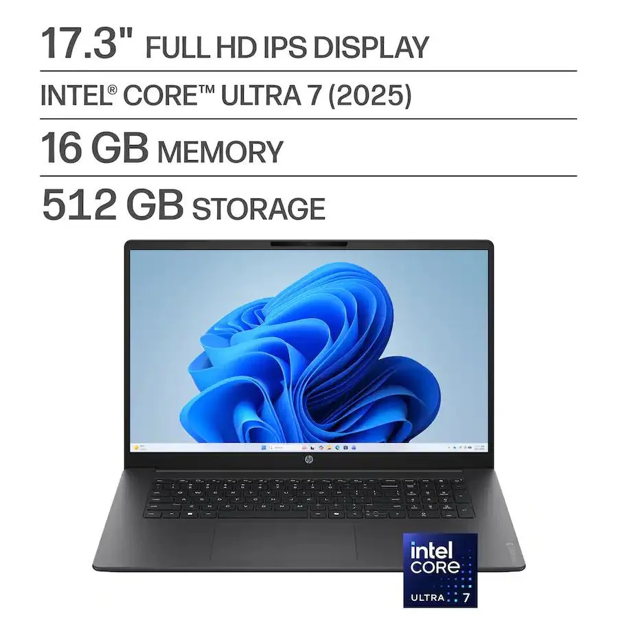 HP HP OmniBook 3 17.3" FHD Intel Core Ultra 7 255U 16GB 512GB Mica Silver — product photo