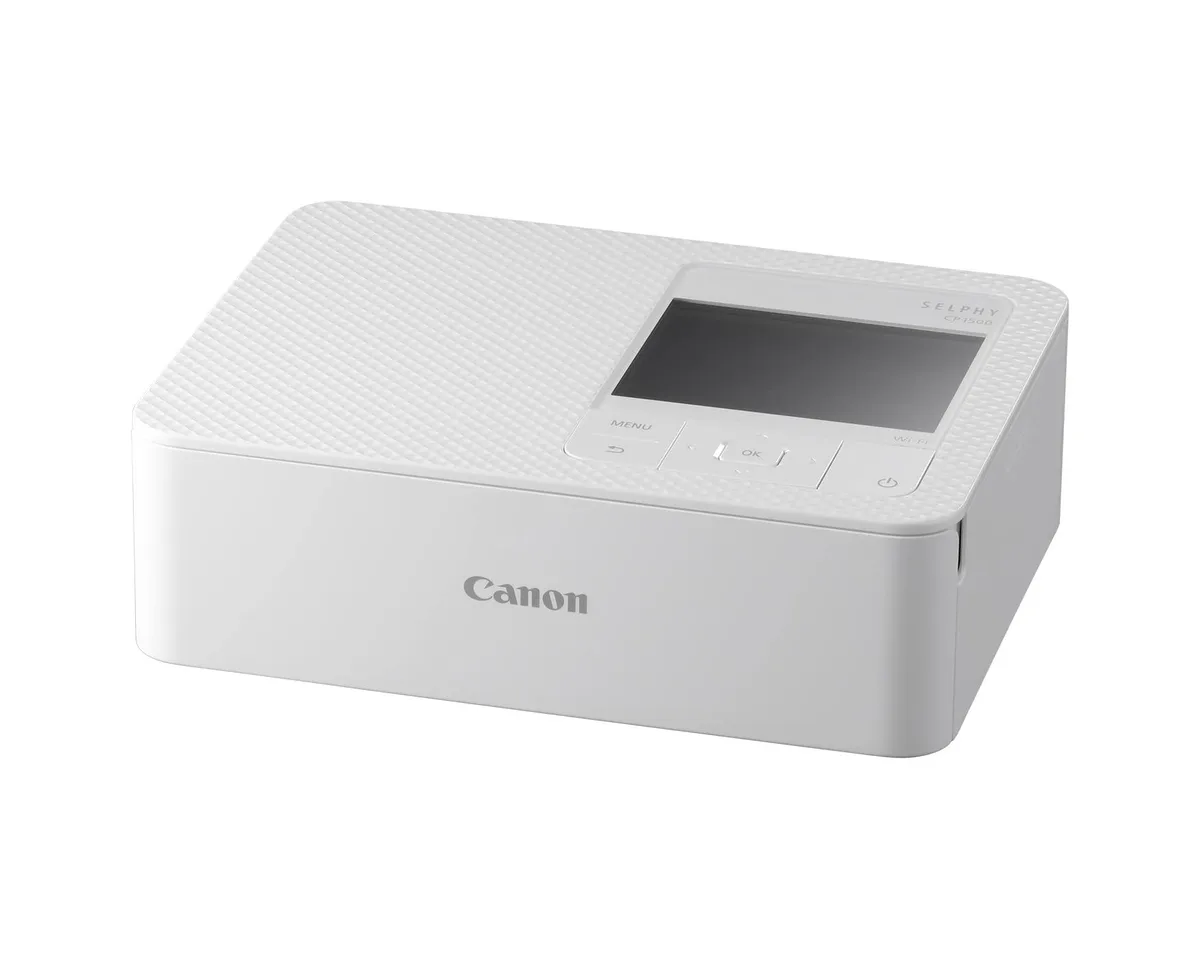 Canon Canon 5540C002 SELPHY CP1500 laser printer white 3.5in display 2.1in prints 54 per charge 100 year life — product photo