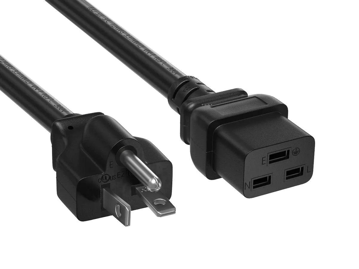 Cable Leader Cable Leader 15ft NEMA 6-20P to C19 12 AWG 20A 250V Black Computer Power Cord — product photo