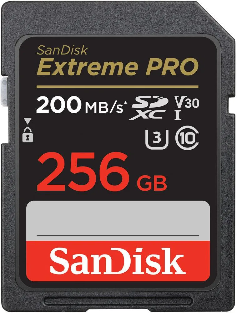 SanDisk SanDisk Extreme PRO 256GB SDXC UHS-I Memory Card V30 U3 Class 10 200MB/s 140MB/s — product photo