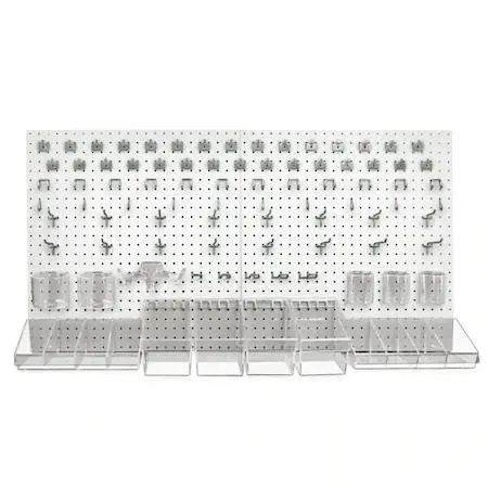 Azar Displays Azar Displays 900988-WHT 125-Piece Pegboard Organizer Kit White 2 Panels 24x24in — product photo