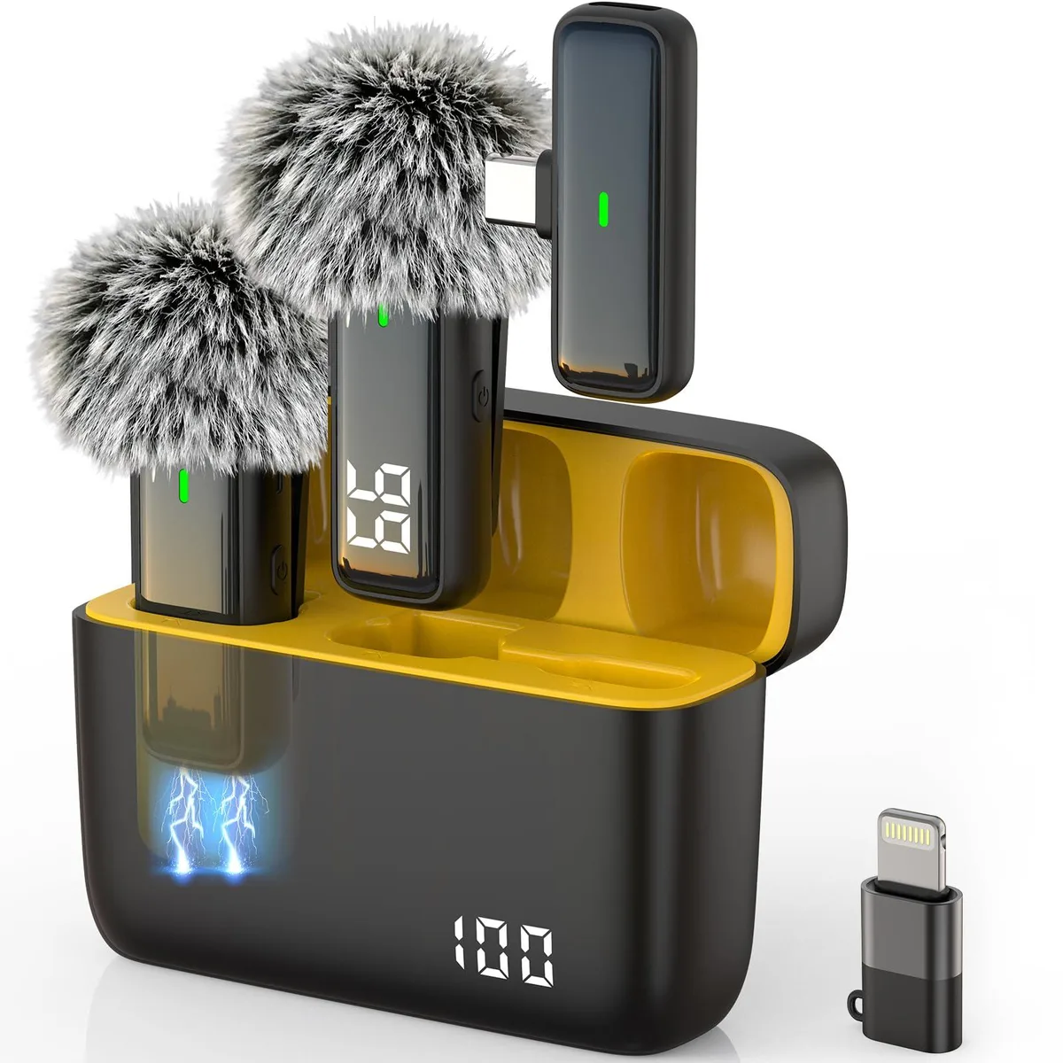  NPTCL K1 Wireless Lavalier Microphone USB-C Jet Black — product photo