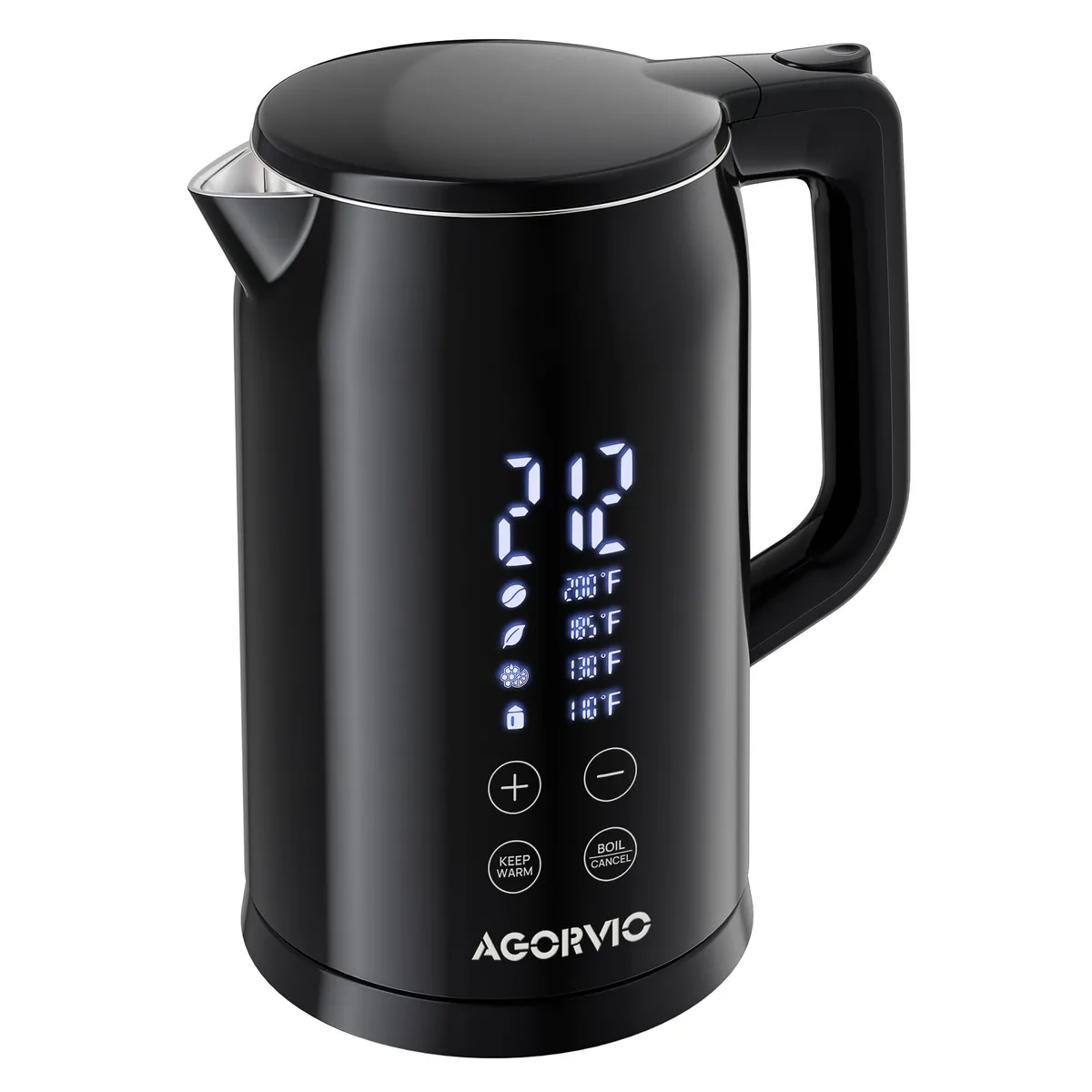  AGORVIO Digital Temperature Control Electric Kettle 1.7L Black — product photo
