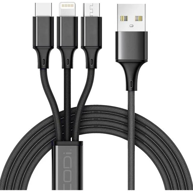 CODi CODi A01068 3-in-1 USB-C charging cable — preces foto