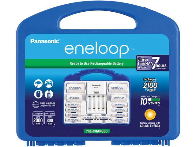 Panasonic Panasonic K-KJ17MCC82A eneloop 8 AA 2 AAA charger kit — product photo