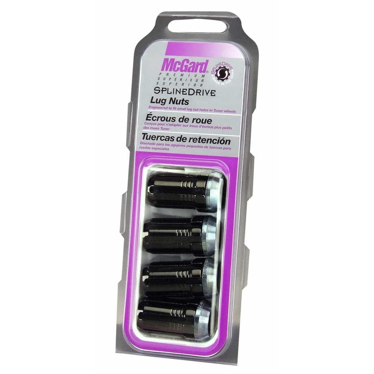 MCGARD MCGARD 65310BK SplineDrive Lug Nuts M14 x 1.5 Cone Seat Chrome/Black Set of 4 accessories - wheel — product photo
