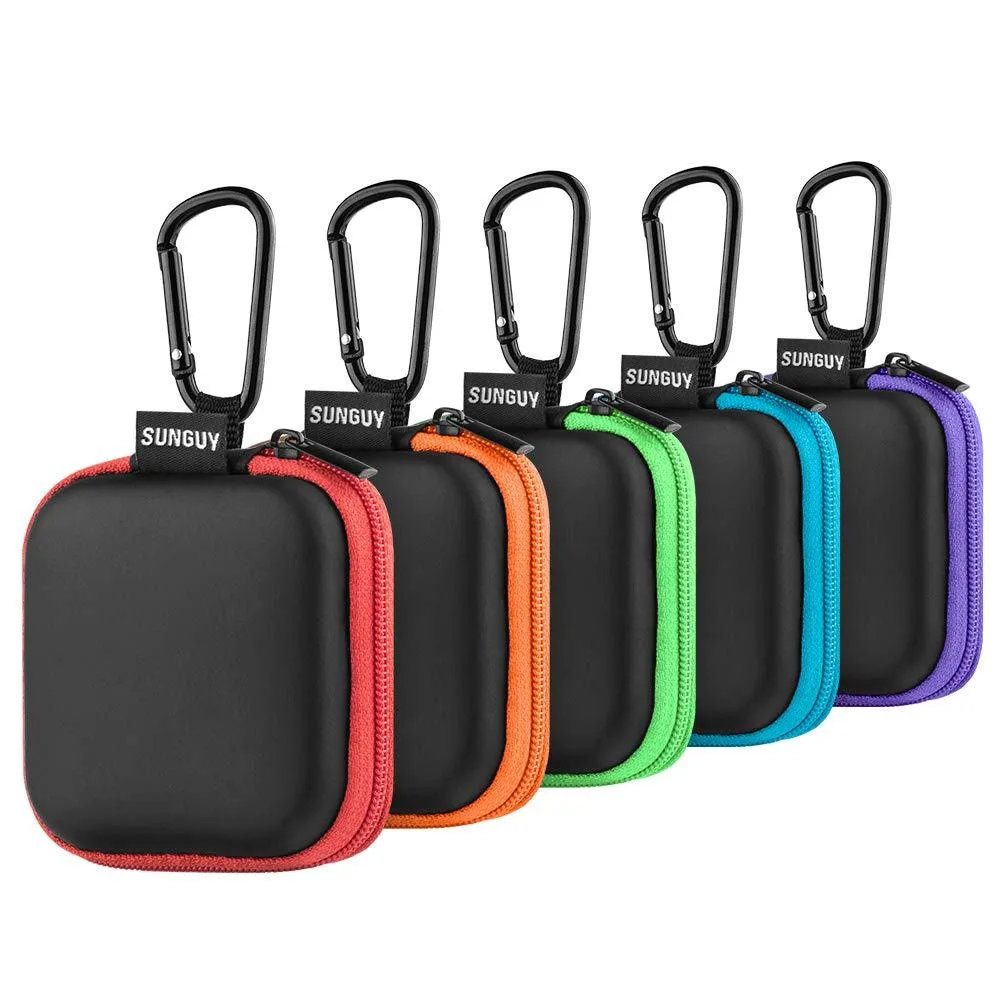  SUNGUY 5-Pack Earbud Case 5 Color Square 1.2 in — product photo