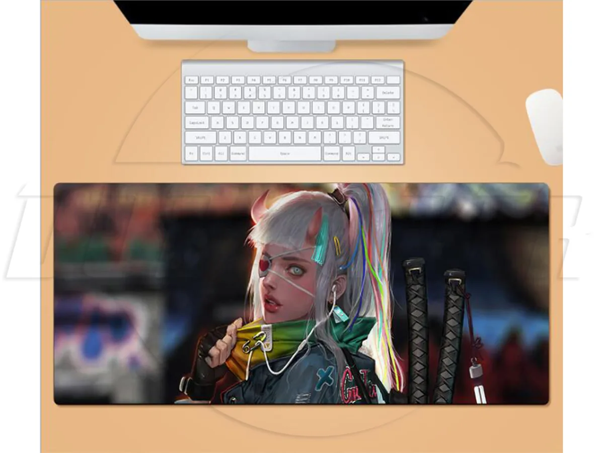 sakose sakose Cyber-Punk 2077 Extended 2XL Mouse Pad Gold 35.40 x 15.70 in — product photo