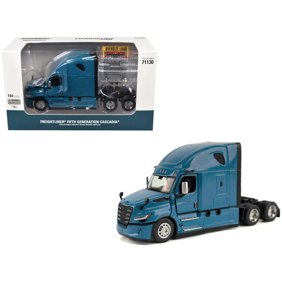 DieCast Masters DieCast Masters 2025 Freightliner Cascadia Gen-5 Sleeper Cab Signature Blue 1/64 hobby collectible — product photo