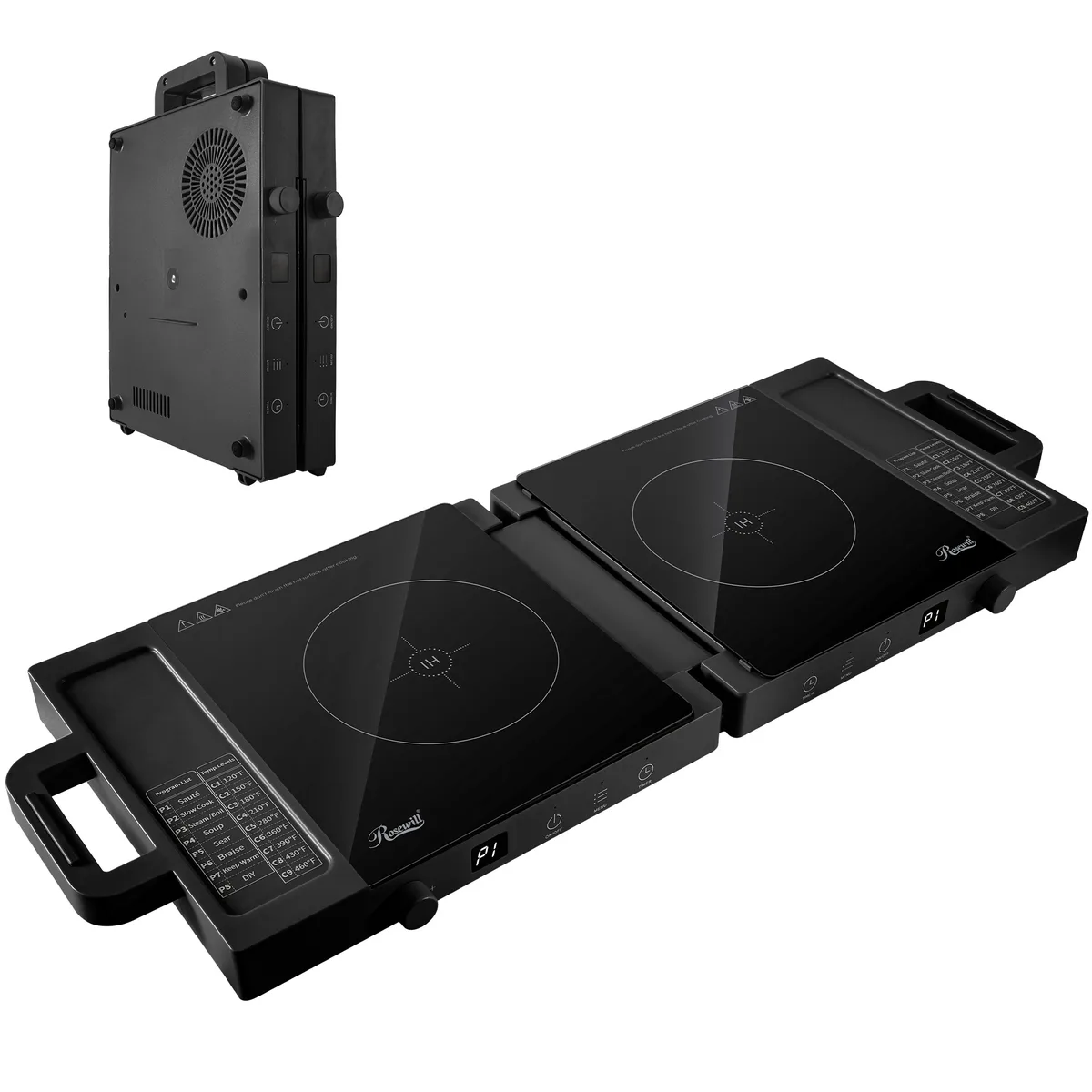 Rosewill Rosewill RHAI-25002BK Foldable Dual Induction Cooker 1800W 120V Black — product photo