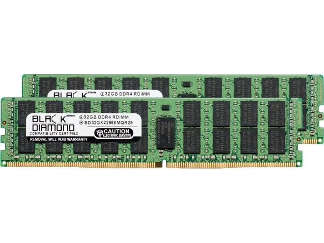 Black Diamond Memory Black Diamond Memory BD32GX22666MQR29 64GB (2 x 32GB) DDR4 2666 ECC Registered server RAM — product photo