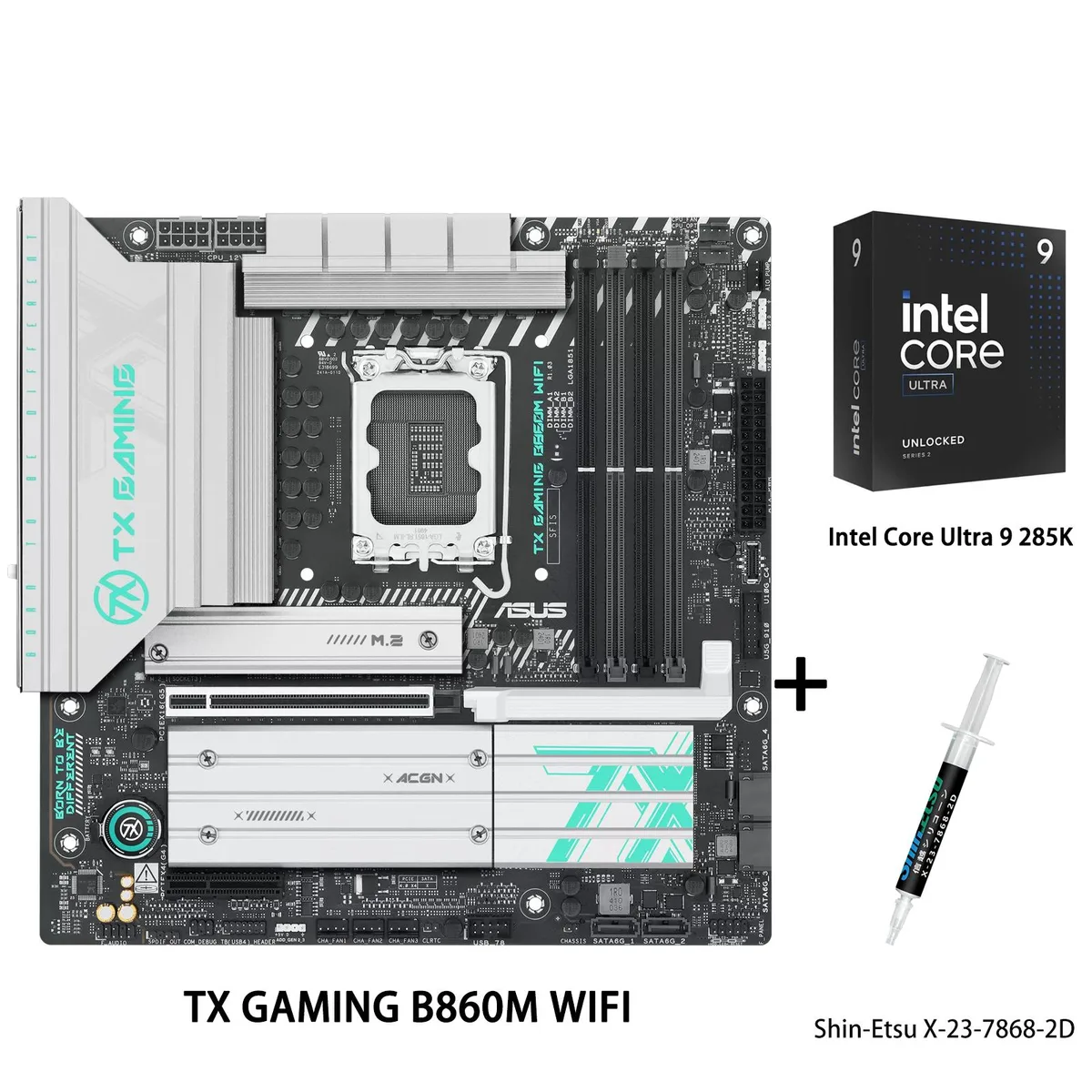 ASUS ASUS TX GAMING B860M WIFI & Intel Ultra 9 285K Combo Intel motherboard — product photo