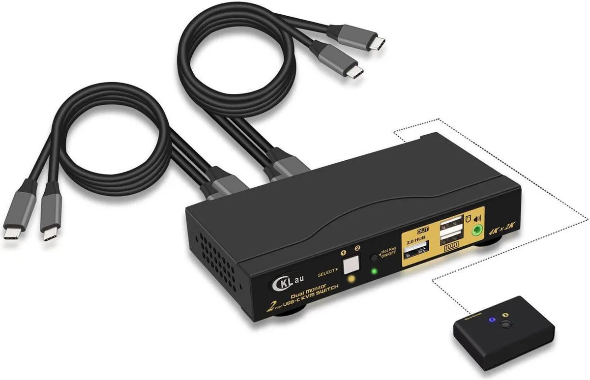 Vszerda Vszerda 4K@60Hz 2-Port USB-C KVM Switch Dual Monitor — product photo