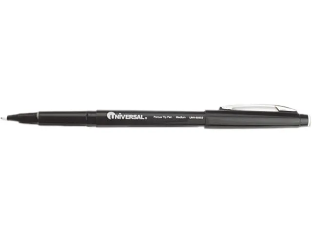Universal Business Supply Universal Business Supply UNV50502 Porous Tip Stick Pen Black Ink Medium 0.7 mm Dozen — product photo