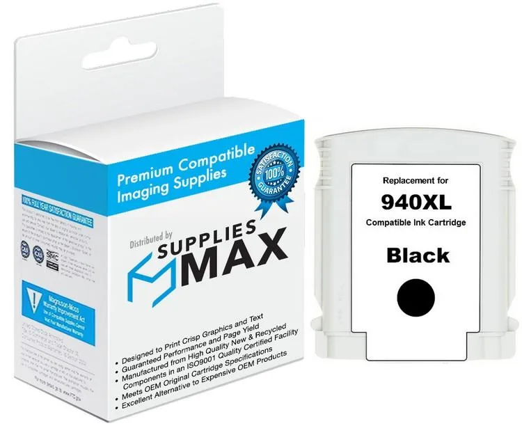 SuppliesMax SuppliesMax 940XL Black High Yield Inkjet Cartridge 2200 Pages — product photo