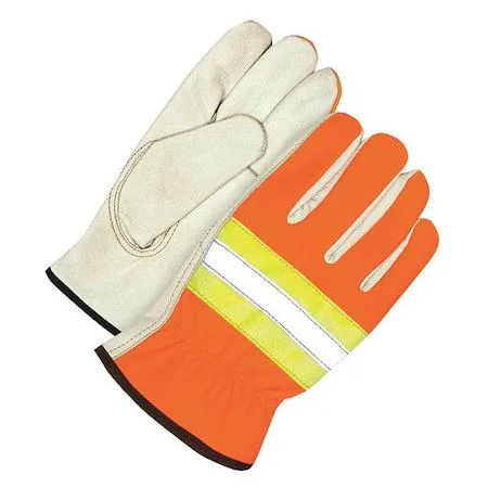 BDG BDG 20-1-1582-S Grain Cowhide Driver HiViz Spandex Back Orange Size S personal protective equipment — product photo
