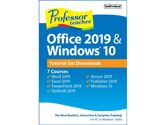 Individual Software Individual Software PVM-O19W Professor Teaches Office 2019 &amp; Windows 10 learning — product photo